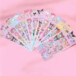 3 individual Packs of Sparkling Sanrio Hello Kitty  And Friends Stickers Kawaii